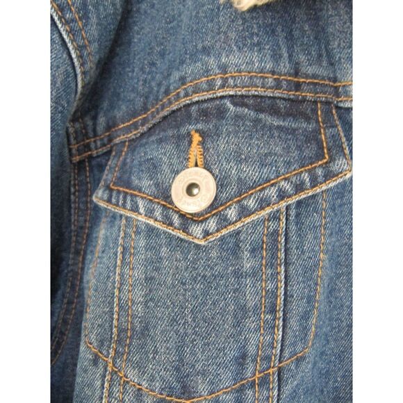 Disney Mickey Mouse Faux Fur Lined Embroidered Denim Jacket Size XL Legendary - Picture 6 of 7